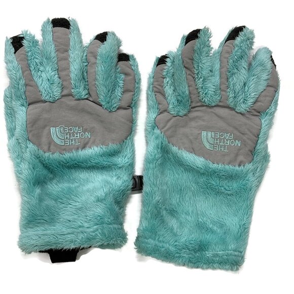The North Face Girls Denali Thermal Etip Gloves Large UR Powered Green Youth - Picture 1 of 5